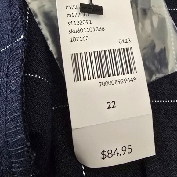 Lane Bryant Size 22 Womens Pants The Perfect Drape Mid-Rise Plaid Nautical NWT - Picture 6 of 7